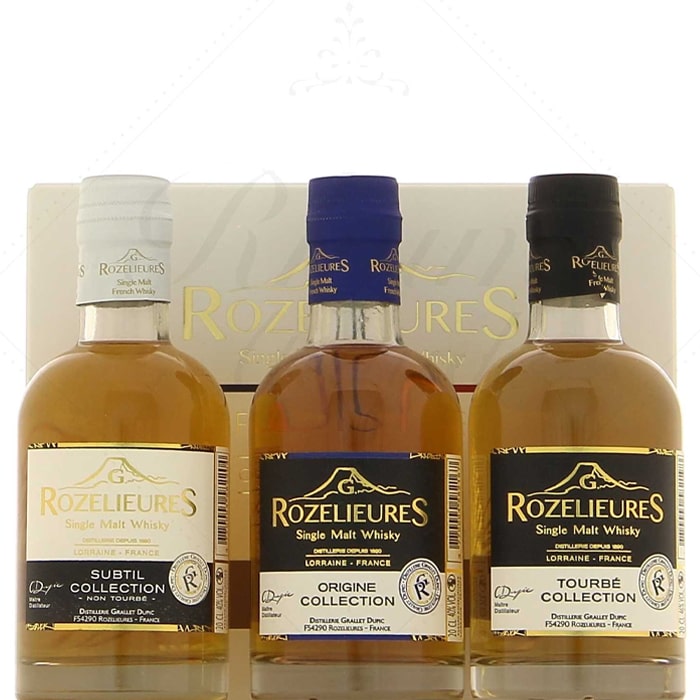 Rozelieures Dárková Sada Miniatur Whisky 3x0,2l (Origine, Subtil, Tourbé) 40%/40%/46%