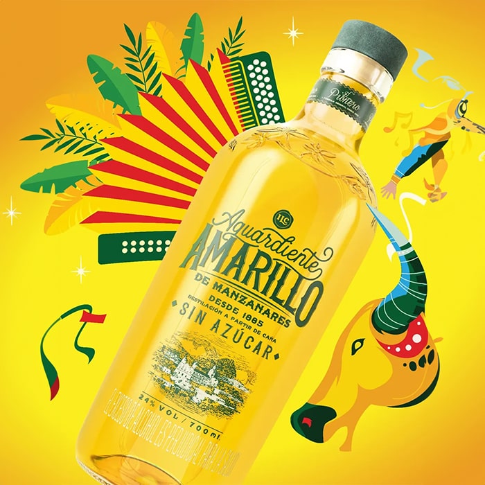 Aguardiente Amarillo de Manzanares Sin Azúcar 1l 24%