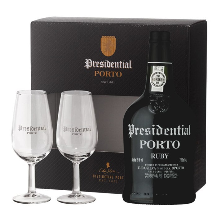 Porto Presidential Ruby 0,75l 19% + dárková kazeta 2x skleničky