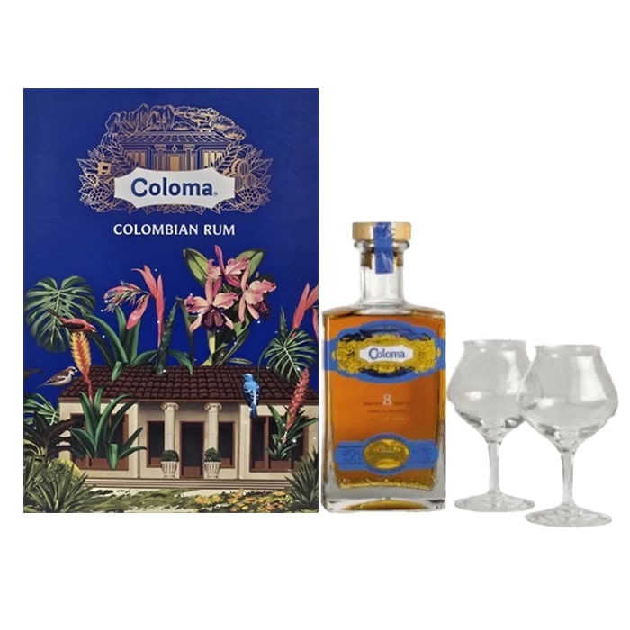 Coloma Rum 8yo 0,7l 40% + dárková kazeta 2x skleničky
